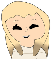 A cartoon girl with closed eyes. She is smiling. A cartoon girl with closed eyes. She is smiling.